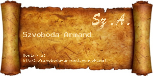 Szvoboda Armand névjegykártya